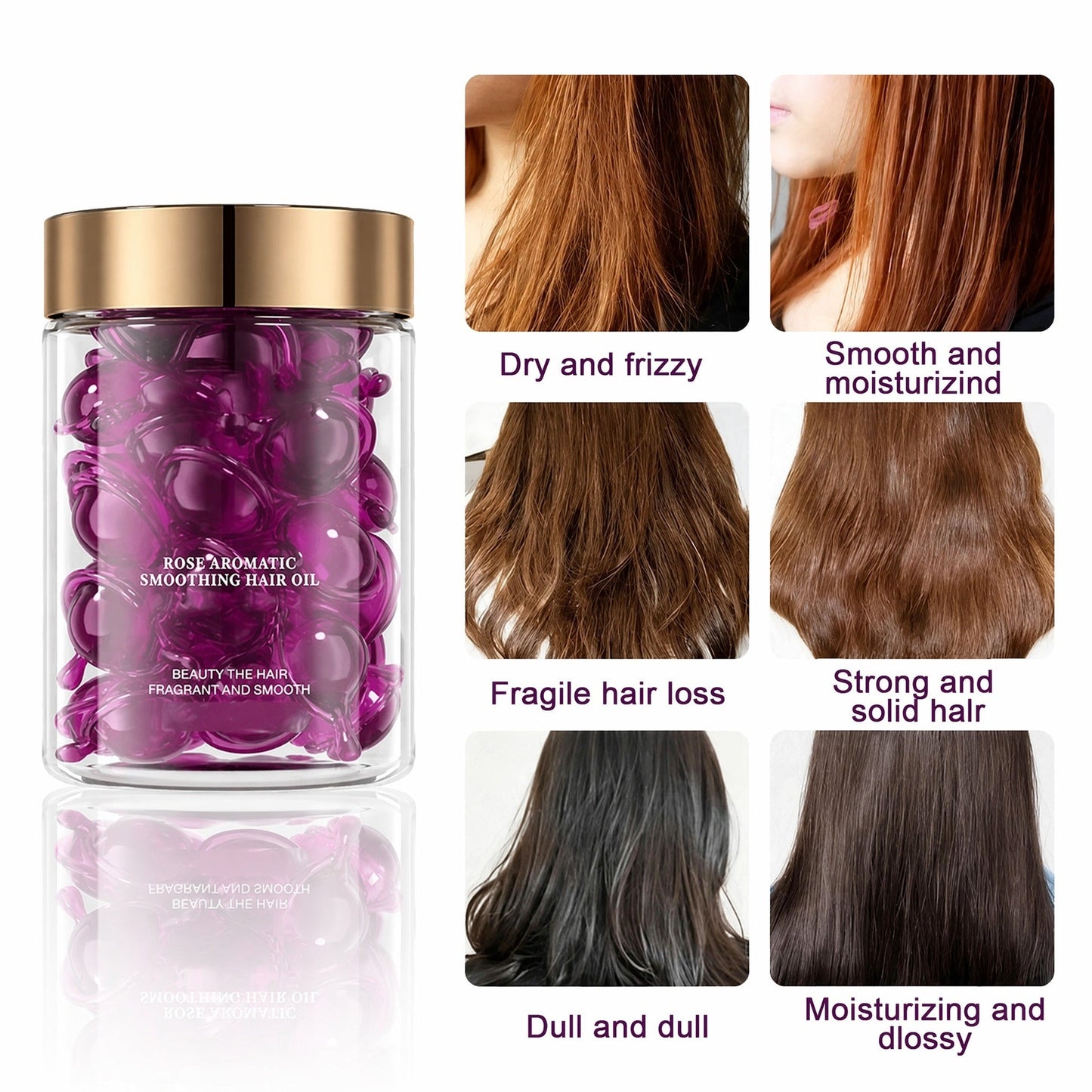 🔥Hair Vitamin Oil Capsules💎Argan & Rosehip Frizz Taming • Instant Shine • Travel-Friendly & Non-Greasy | All Hair Types