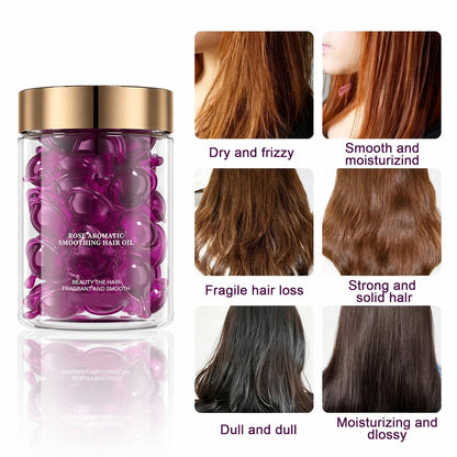 🔥Hair Vitamin Oil Capsules💎Argan & Rosehip Frizz Taming • Instant Shine • Travel-Friendly & Non-Greasy | All Hair Types