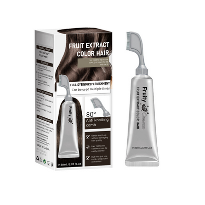 Fruit Extract Hair Dye Comb / Hair Dye Cream — Portable Home Use, Gentle Plant-Based Hair Dye for Full Hair Coloring, Reusable No Mix Hair Color
