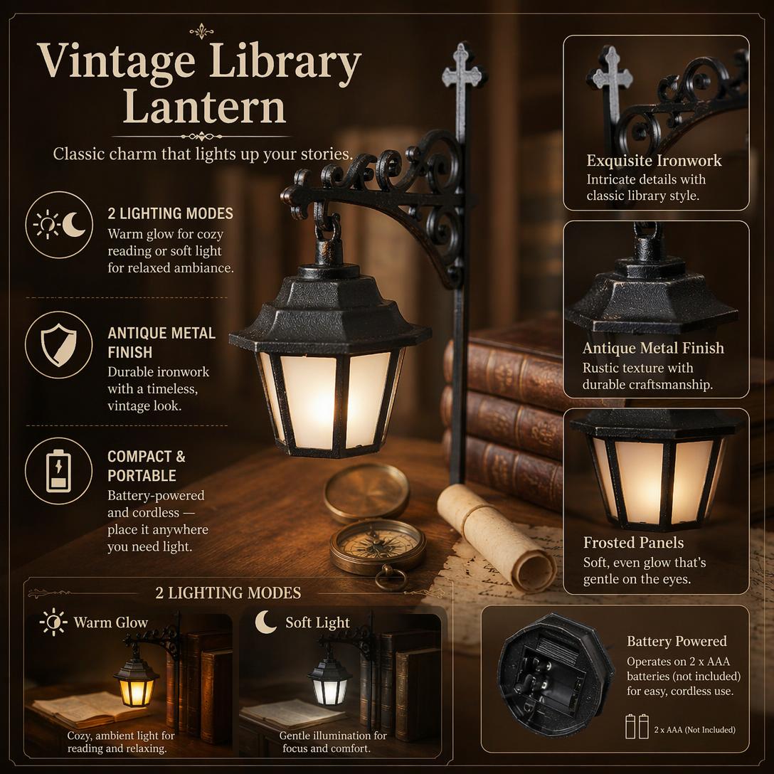 Library Lantern-Decorative Bookshelf Lighting