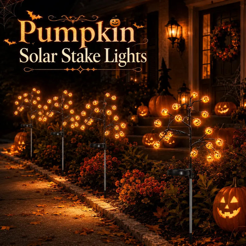 🎃 Pumpkin Solar Stake Lights – Halloween Outdoor Yard Decor