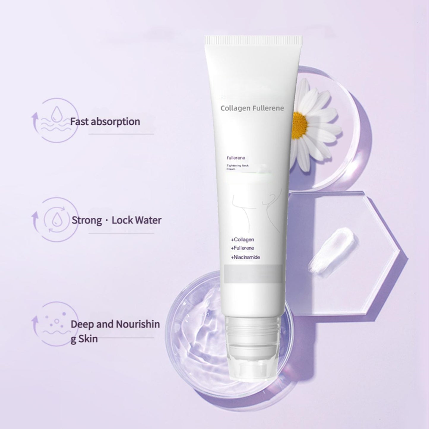 ✨ 5-Roller Collagen Neck Cream | Anti-Wrinkle & Double Chin Reducer