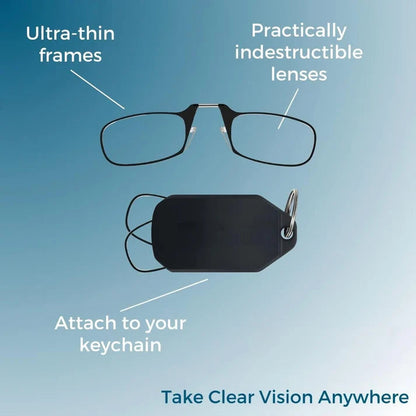 Slim Folding Keychain Reading Glasses - Clips Anywhere, Reads Anytime