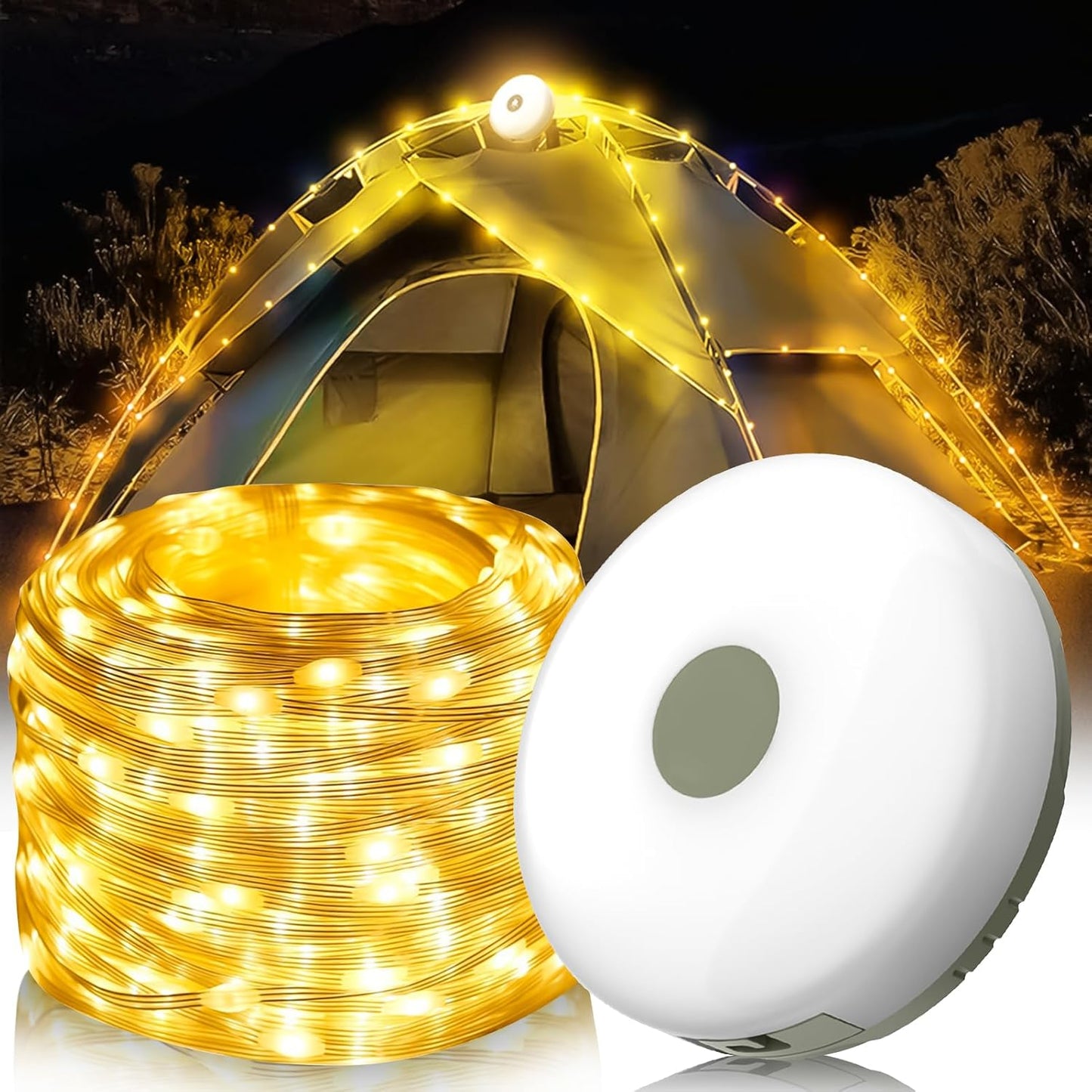 10M LED Camping Fairy Lights – Waterproof USB Rechargeable Tent Lights for Outdoor & Garden ✨