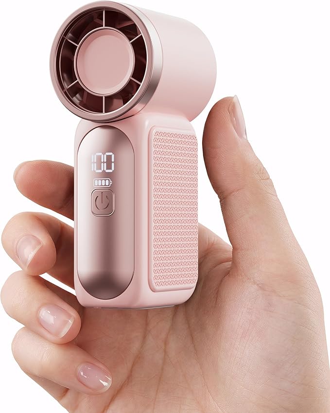 Gaiatop Portable Mini Handheld Fan | 6 Speeds LED USB Rechargeable (Pink)
