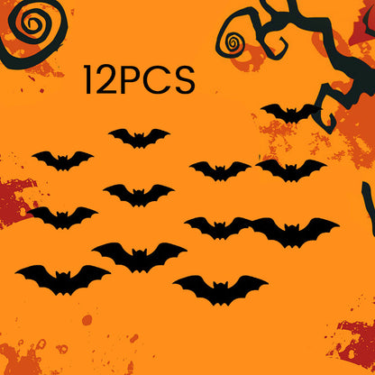 🦇Halloween LED Flying Bat Decorations - Glowing 3D Bat Wall Decor for Porch,Window, Door, Garage &Party Backdrop