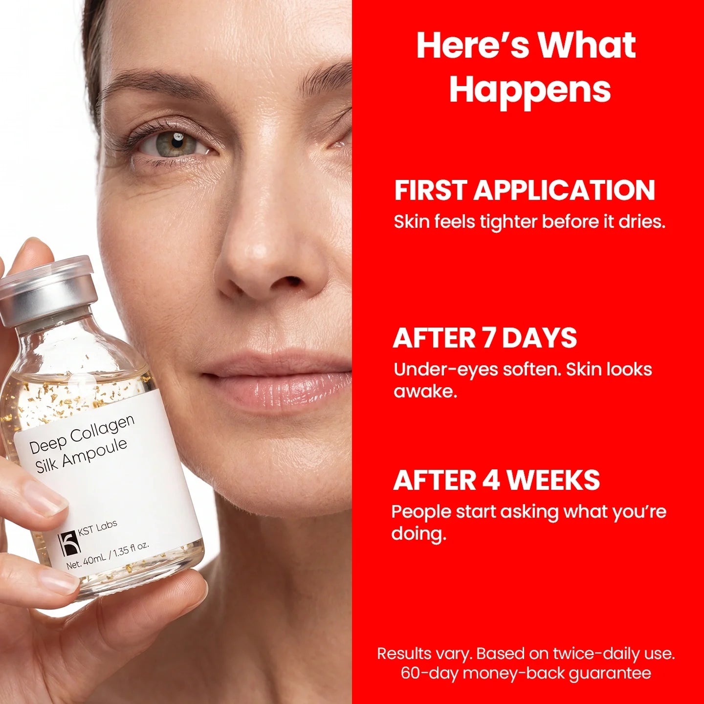 Deep Collagen Silk Ampoule - A non-sticky collagen ampoule that delivers a dewy glow in 30 minutes and visible radiance in 7 days