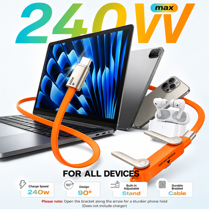 USB-C Fast-Charging Cable with Detachable Stand