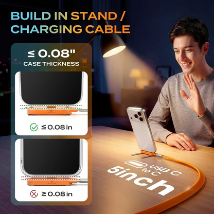 USB-C Fast-Charging Cable with Detachable Stand