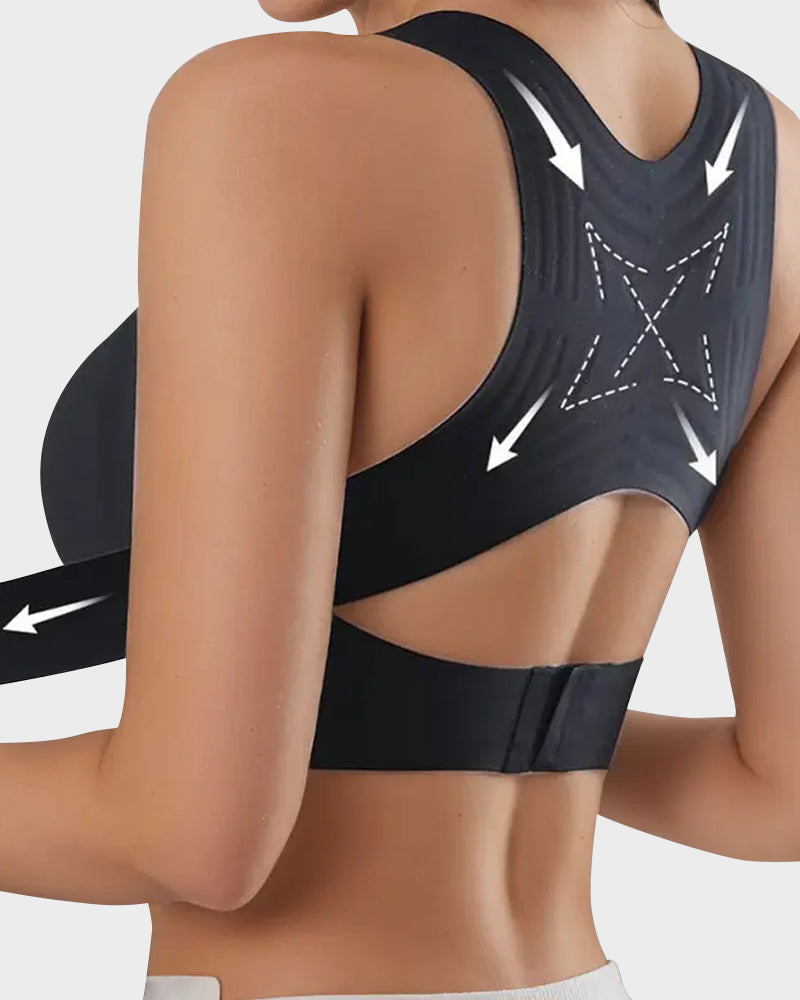 ⏳👍✨Cross Back Front Closure Wireless Posture Support Bra– All-Day Comfort, Breathable & Summer-Ready 💕
