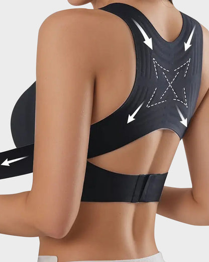 ⏳👍✨Cross Back Front Closure Wireless Posture Support Bra– All-Day Comfort, Breathable & Summer-Ready 💕