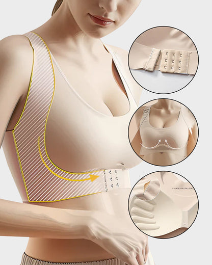 ⏳👍✨Cross Back Front Closure Wireless Posture Support Bra– All-Day Comfort, Breathable & Summer-Ready 💕