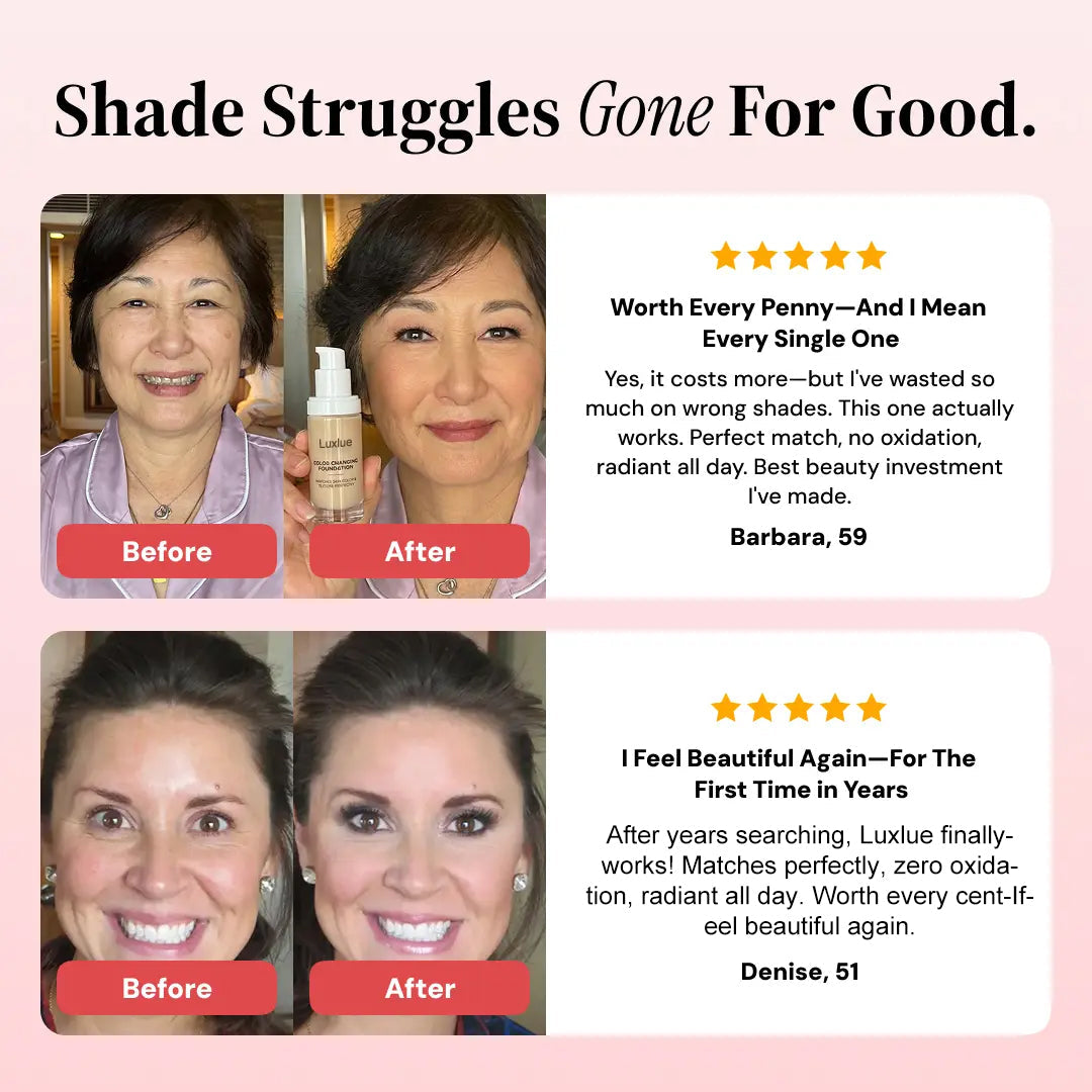 Color Changing Foundation - No more mismatched foundation,Say goodbye to orange face!
