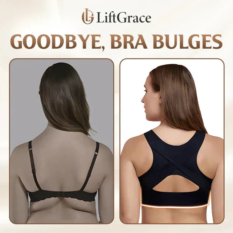 ⏳👍✨Cross Back Front Closure Wireless Posture Support Bra– All-Day Comfort, Breathable & Summer-Ready 💕