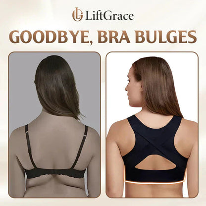 ⏳👍✨Cross Back Front Closure Wireless Posture Support Bra– All-Day Comfort, Breathable & Summer-Ready 💕