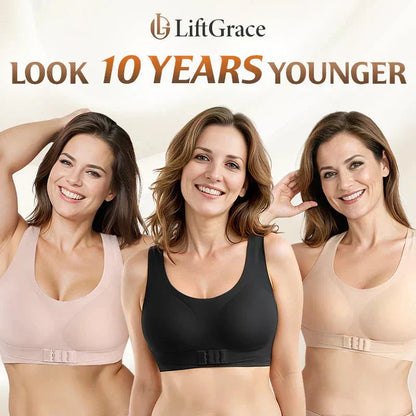 ⏳👍✨Cross Back Front Closure Wireless Posture Support Bra– All-Day Comfort, Breathable & Summer-Ready 💕