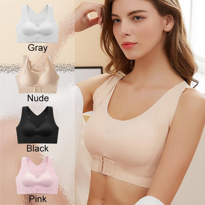 ⏳👍✨Cross Back Front Closure Wireless Posture Support Bra– All-Day Comfort, Breathable & Summer-Ready 💕