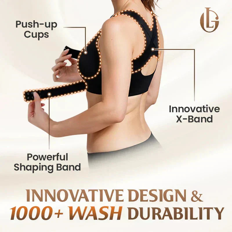 ⏳👍✨Cross Back Front Closure Wireless Posture Support Bra– All-Day Comfort, Breathable & Summer-Ready 💕