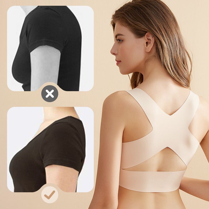 ⏳👍✨Cross Back Front Closure Wireless Posture Support Bra– All-Day Comfort, Breathable & Summer-Ready 💕