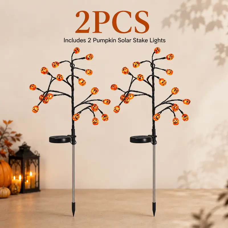 🎃 Pumpkin Solar Stake Lights – Halloween Outdoor Yard Decor